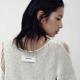 Loose drop label knit