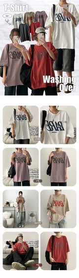 Deck Cutting Vintage Washing Over Short-Sleeved T-Shirt