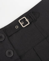 Buckle Pleated Mini Skirt Black