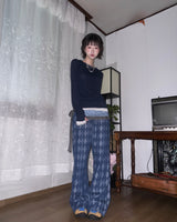(2color) Jジャカードブーツカットデニムパンツ