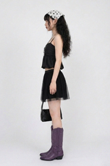 CROSS-WRAP PEPLUM BUSTIER TOP (3COLORS!)