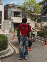 ロードダメージワイドデニムパンツ