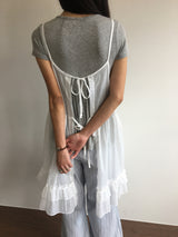 バックレスラッフルワンピース (3color)