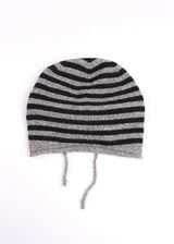 STRIPE SHIRRING LOOSE BEANIE