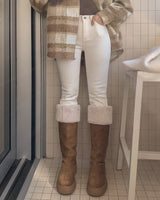 Ribbed straight pants