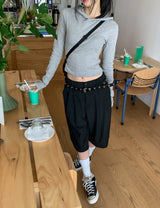 ポリストライプバミューダスラックス (+Belt Set)