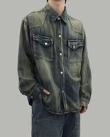 Vintage Western Shirt (Oil Blue)