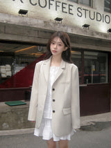 Back Slit Tailored Single Jacket (3color)