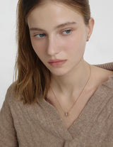 26SS★ Champagne Full Moon Silver Duo Shine Necklace S