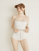 FLOWER STRING RIBBON MONOKINI - IVORY