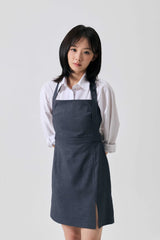 ASTRAL BUCKLE MINI DRESS / CHARCOAL