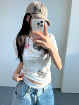 ベイビーキャットバニーリボンTシャツ💞🖤🤍🩷