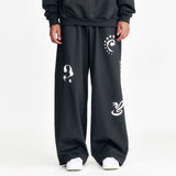 Symbol Embossed Sweat Pants Charcoal