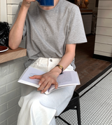 [Lè made/10,000 Sold] Lè made Stand U-neck Short Sleeve T-shirt / 4 colors