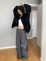 Daily High-Neck Basic Hood Zip-Up