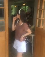 [MADE] Tan-yi, lace flower short-sleeved T-shirt