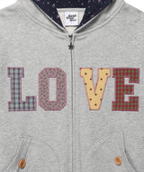 APPLIQUE LOVE ZIP UP HOODIE(CV2GFFM486A)