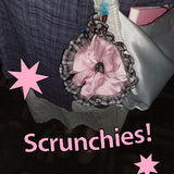 pink rose dot Lace Scrunchies