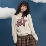 Big Star Check Applique Hood Knit