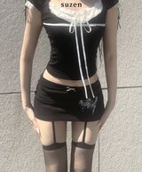 Ludena Tattoo Low-Waist Skirt