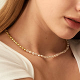 Fresh Pearl Golden Necklace