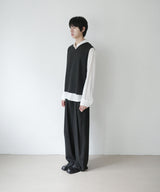 [DOJINOI] LINEN WIDE PANTS BLACK