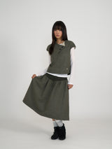TULIP COLLAR PUFF BLOUSE (DOT KHAKI)