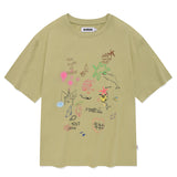 フィッシングアートコレクショングラフィックルーズフィットTシャツ [LIGHT OLIVE]