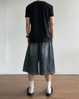 Tin Washed Bermuda Denim Pants