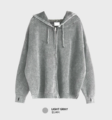 Can't Vint Dying Overfit Hooded Knit Zip-Up