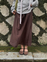 Navel Chiffon Banding Maxi Skirt