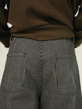 FF Stripe Curved Wide Pants
