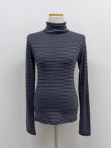 [Brushed クロンボーダータートルネックTシャツ