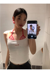 チェックビキニレイヤータンクトップ