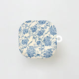 [Matte] AirPods Case Vintage Flower Blue