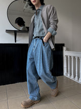 Libern tuck denim pants