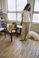 26SS★ WRAP CURVED COTTON TROUSER