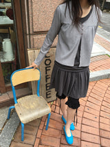 リリネ リボン シャーリング カプリレギンスパンツ