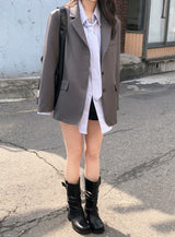 Back Slit Tailored Single Jacket (3color)