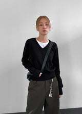 [MADE] Smooth Cotton V-Neck Knitwear (Cotton 85%)