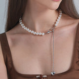 GEEK HEART PEARL NECKLACE