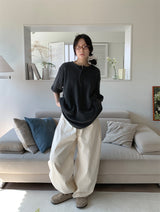 ワッフルボタンオーバーサイズTシャツ (3C)