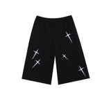 AO cross embroidery Bermuda sweatpants