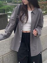 Built overfit check shirt