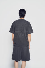 24FW APPLIQUE LOGO PIGMENT SHORT SLEEVE T-SHIRT CHARCOAL
