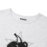 メルティングチェリープリンテッドクロップTシャツ【グレー】