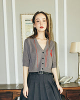 DVRK PRIVÉ HEART LOGO KNITTED CARDIGAN - GREY
