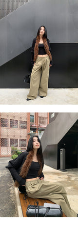 Batwing Fur No Collar Knit Cardigan