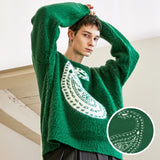 リバーシブルペイズリースウェット/BULKY BRUSH REVERSIBLE PAISLEY SWEATER GREEN