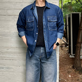 Cargo Pocket Denim Long Sleeve Shirt